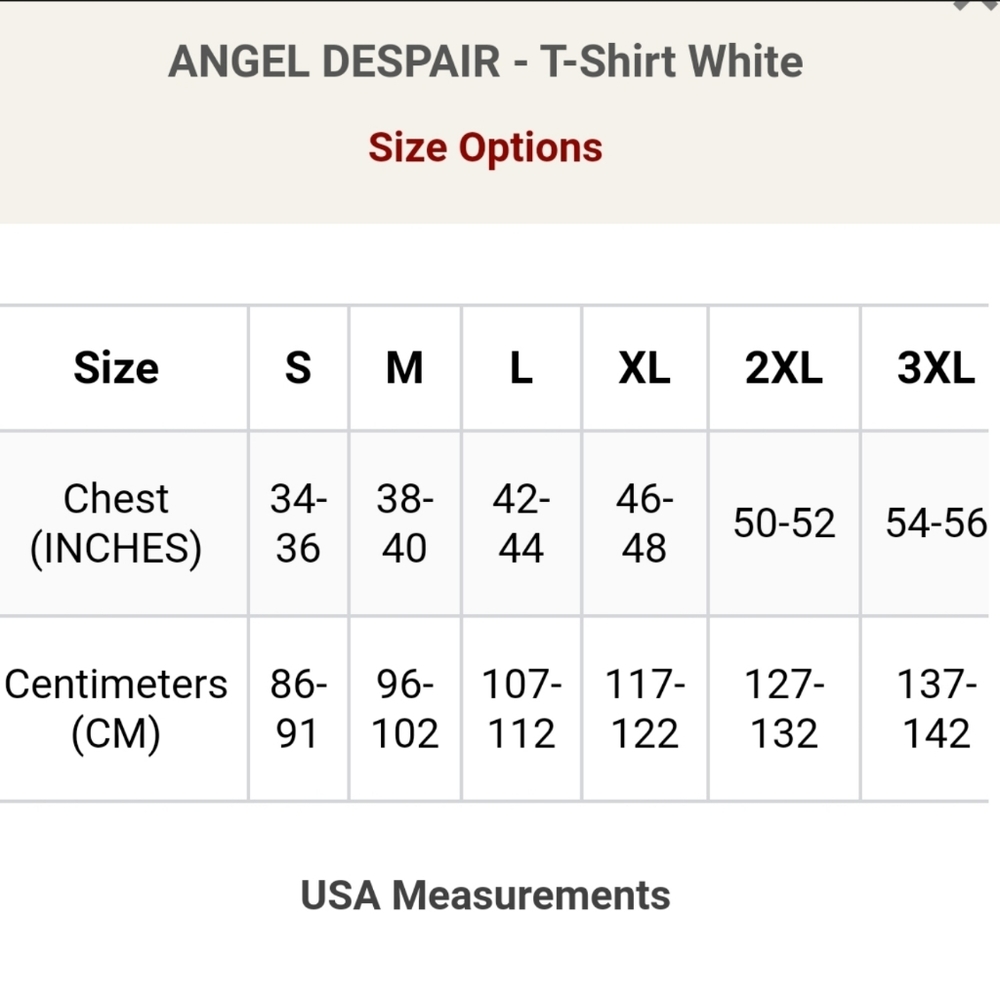 Spiral Gothic White ANGEL DESPAIR T-Shirt - S & M - Picture 4 of 7